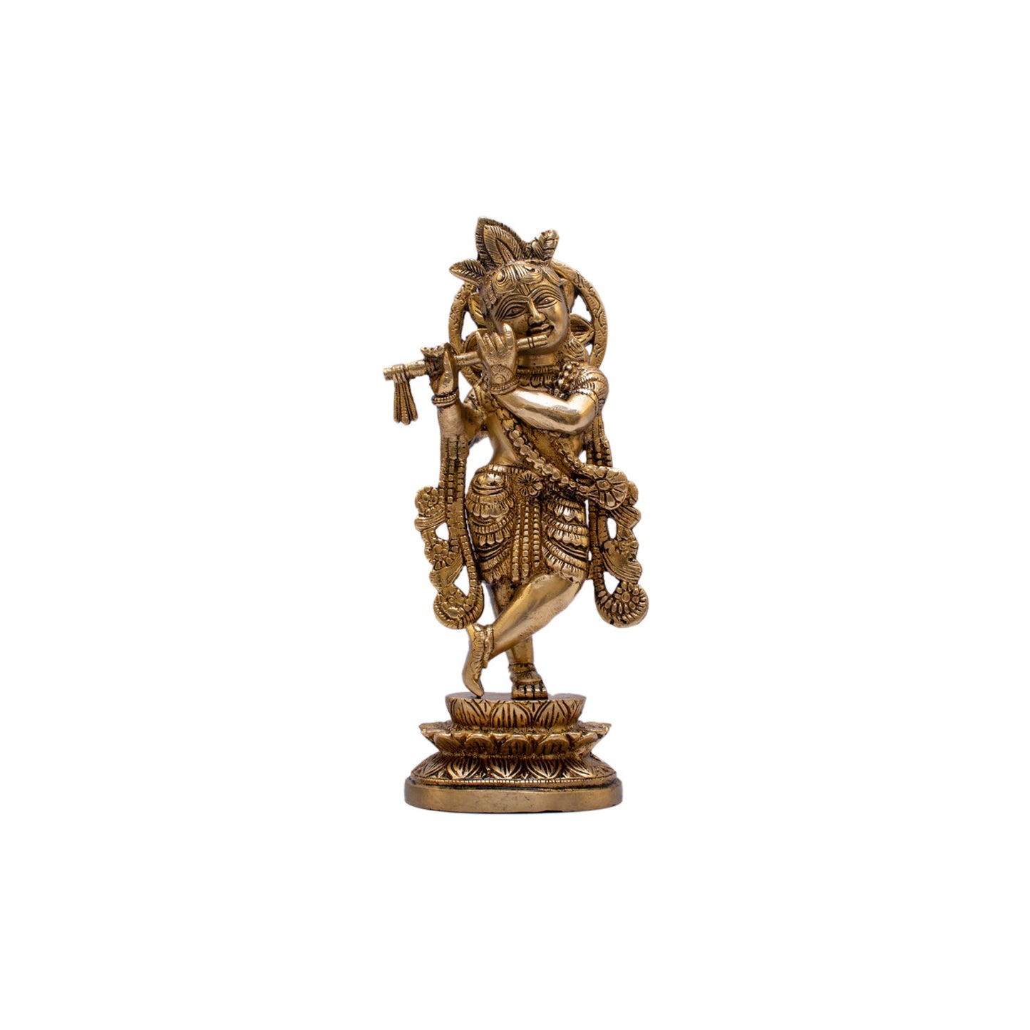 Brass Standing Krishna Weight 1.55 Kg And Height 10 Inch
