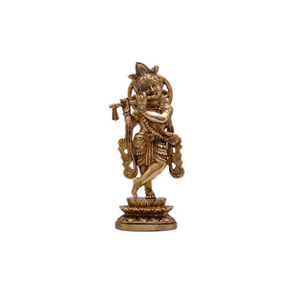 Brass Standing Krishna Weight 1.55 Kg And Height 10 Inch