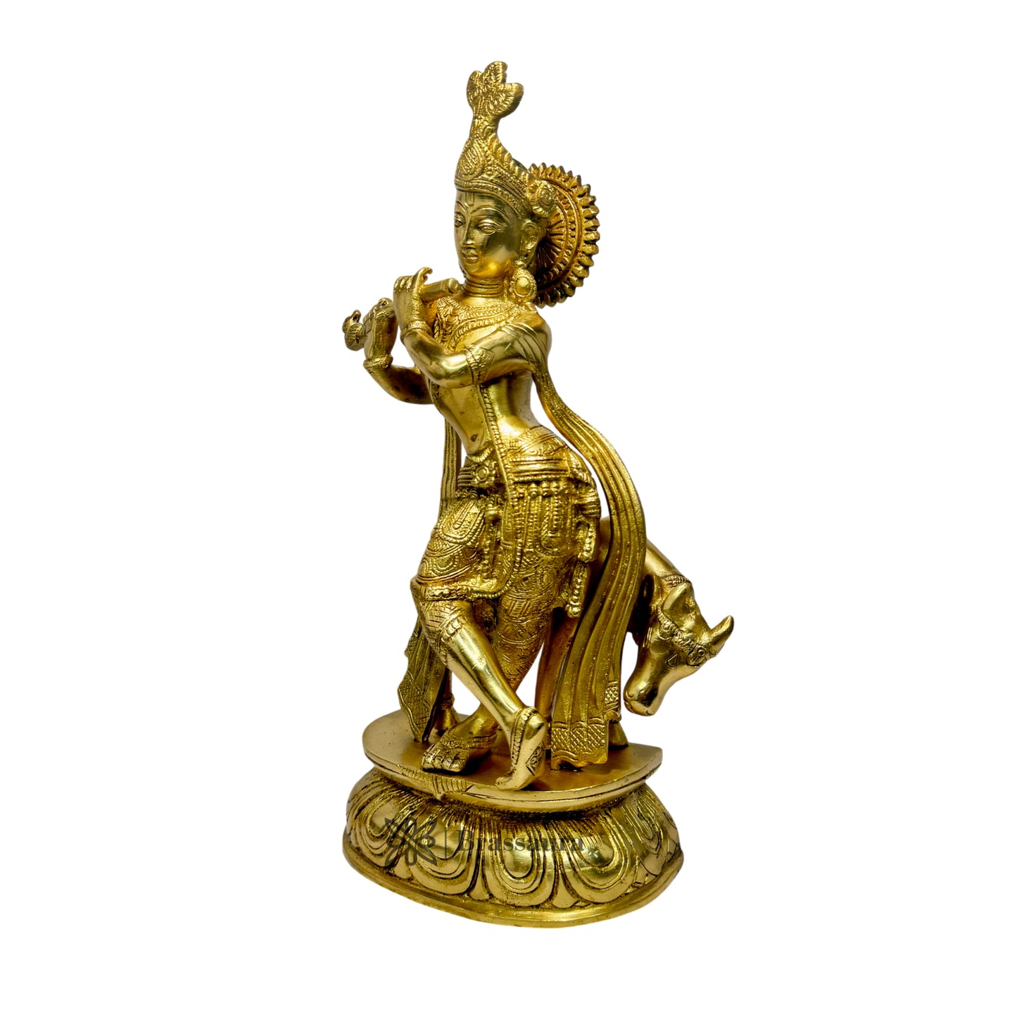 Brass Krishna Murti for Home and Decor Living Room Height 38 cm Weight 4.5 Kg