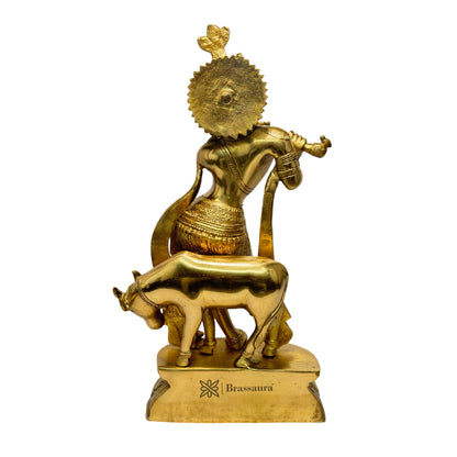 Brass Krishna Murti for Home and Decor Living Room Height 38 cm Weight 4.5 Kg