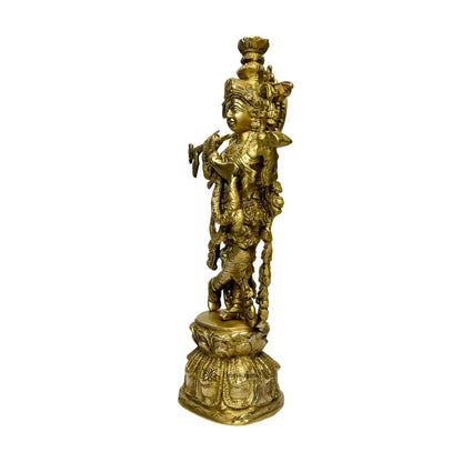 Brass Krishna Murti for Home and Decor Living Room Height 36 cm Weight 2.9 Kg