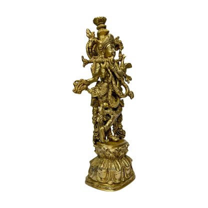 Brass Krishna Murti for Home and Decor Living Room Height 36 cm Weight 2.9 Kg