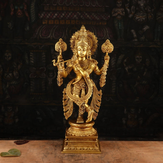 Brass Classic Krishna Weight 9.6 Kg And Height 20 Inch