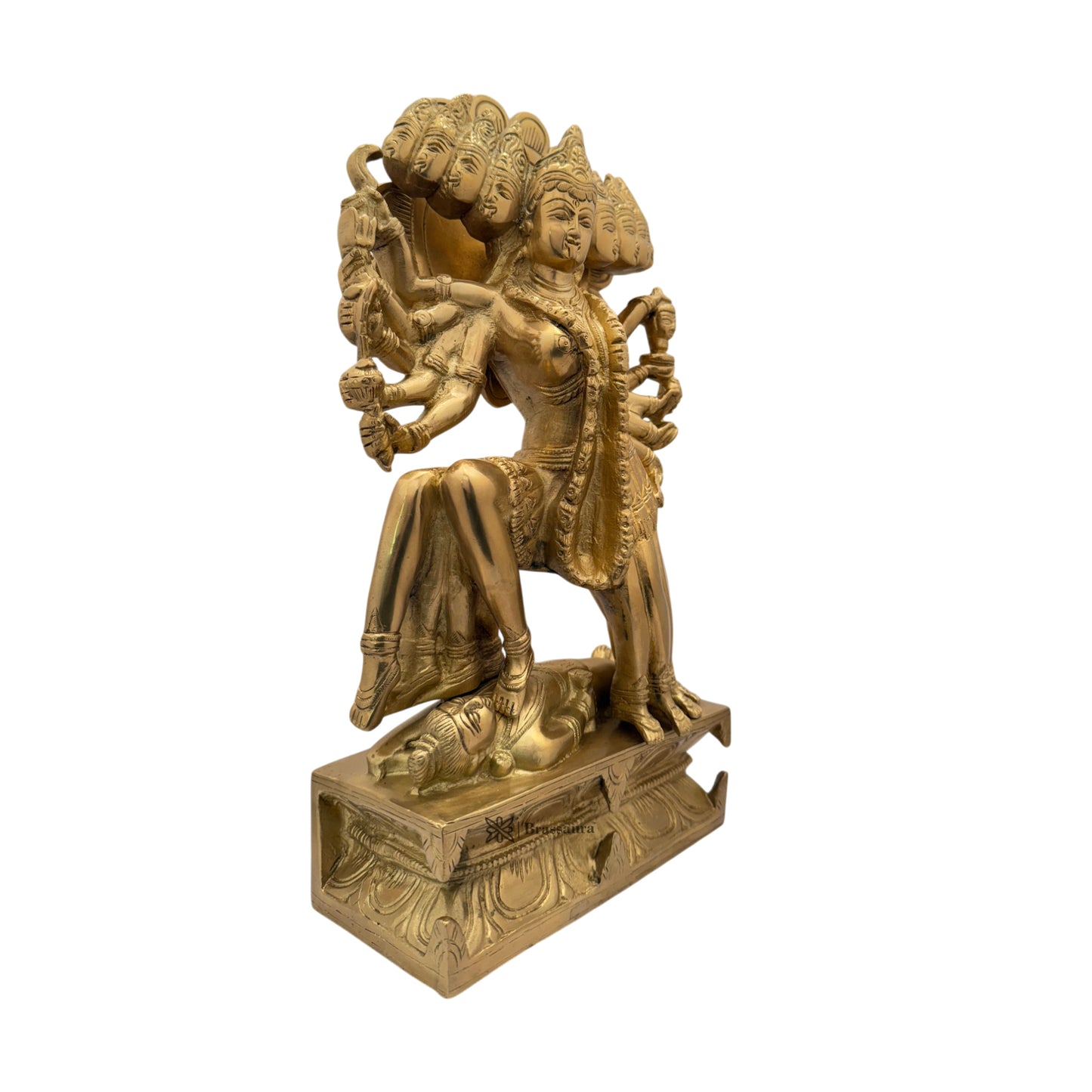 Brassaura™ Artistic Brass Kali Maa Idol – Height 16 Inches & Weight 7.5 Kgs | Home & Temple Décor