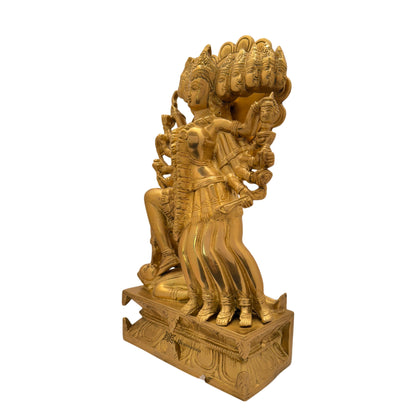 Brassaura™ Artistic Brass Kali Maa Idol – Height 16 Inches & Weight 7.5 Kgs | Home & Temple Décor