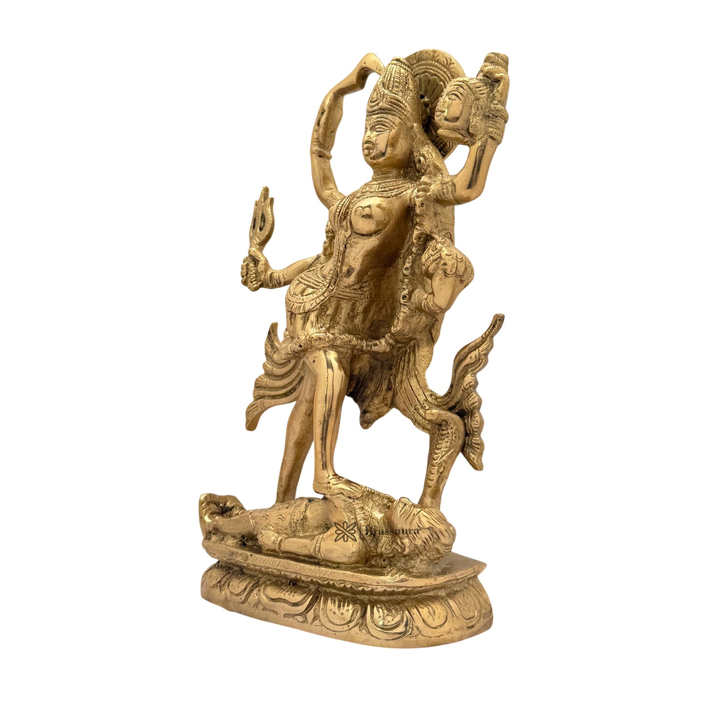 Brass Golden Kali MATA Murti for Home and Decor Show Piece for Living Room Height 28 cm Weight 2.95 Kg