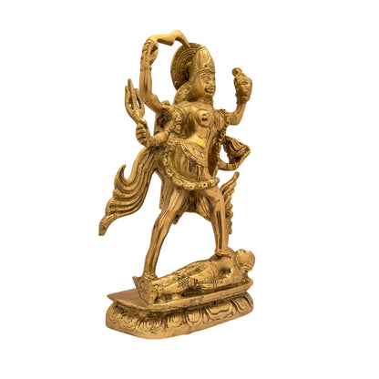 Brass Golden Kali MATA Murti for Home and Decor Show Piece for Living Room Height 28 cm Weight 2.95 Kg