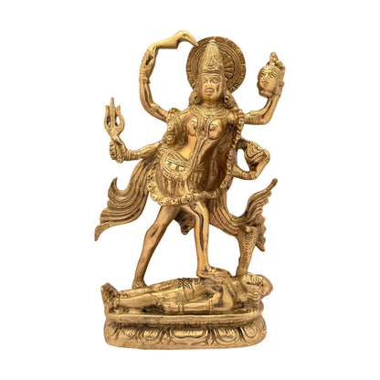 Brass Golden Kali MATA Murti for Home and Decor Show Piece for Living Room Height 28 cm Weight 2.95 Kg