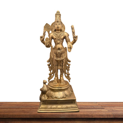 Brass Golden Kartik Murti for Home and Decor Show Piece Height 25 cm Weight 1.25 Kg