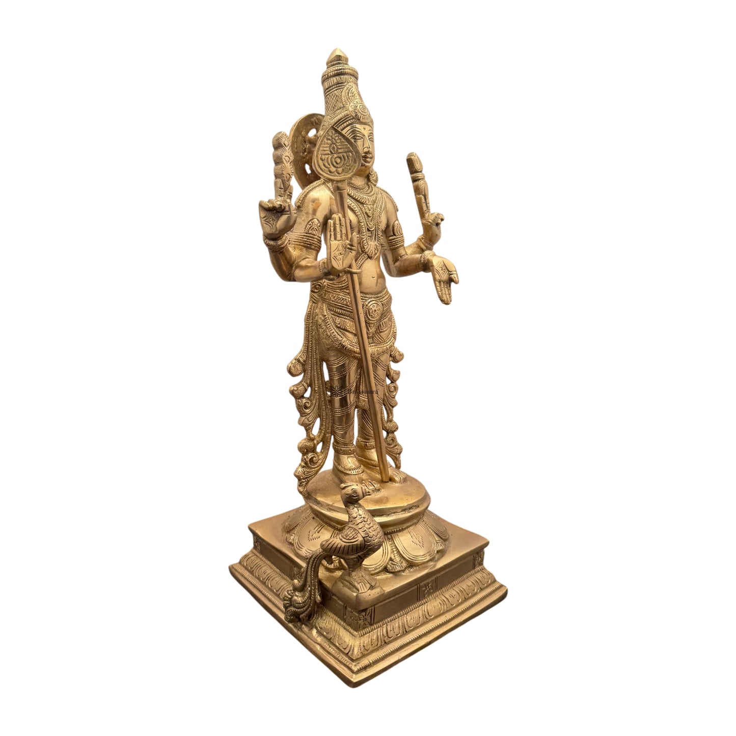 Brass Golden Kartik Murti for Home and Decor Show Piece Height 25 cm Weight 1.25 Kg