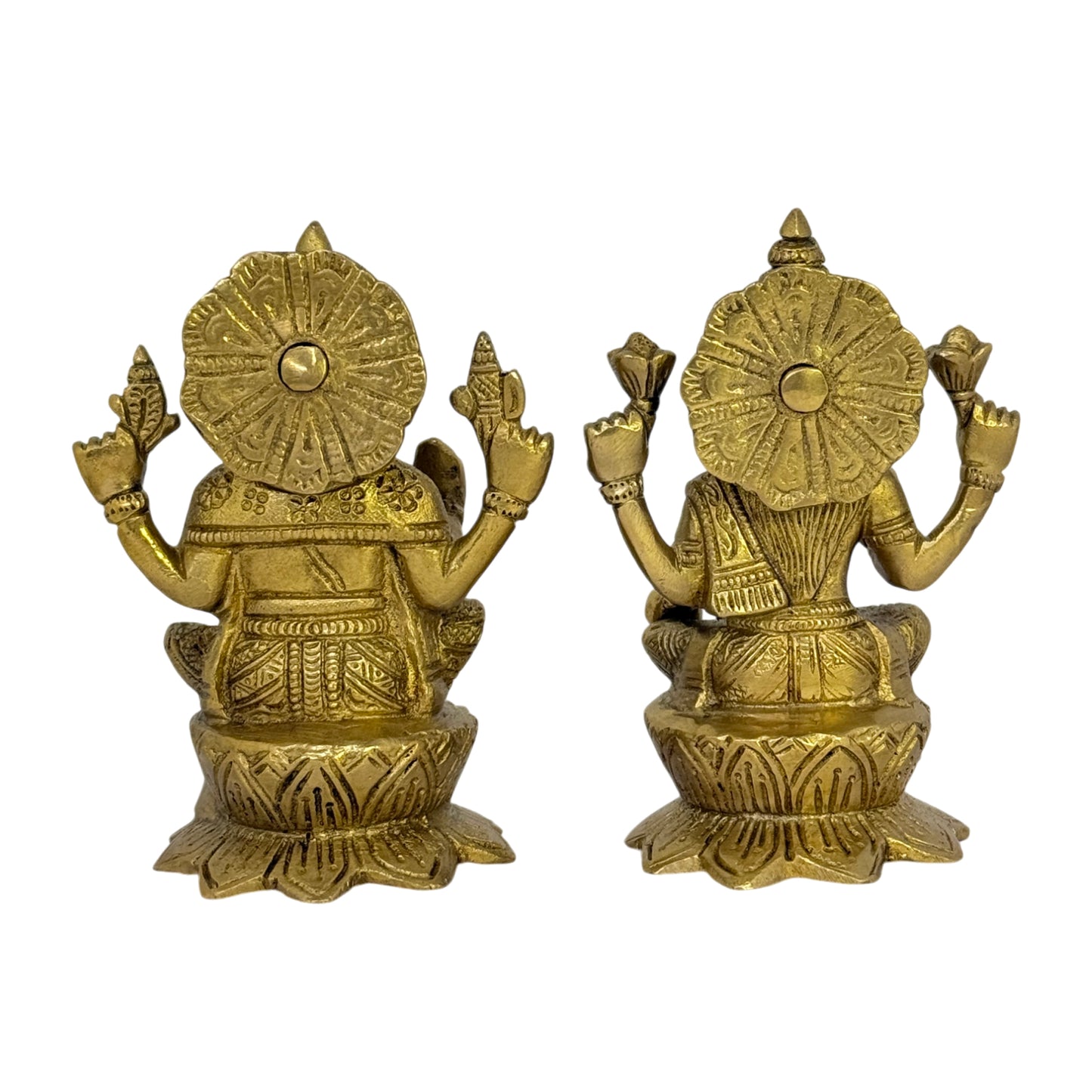 Brass Laxmi Ganesha Idols for Home and Decor Show Piece for Living Room Height 11 cm Weight 1.6 Kg