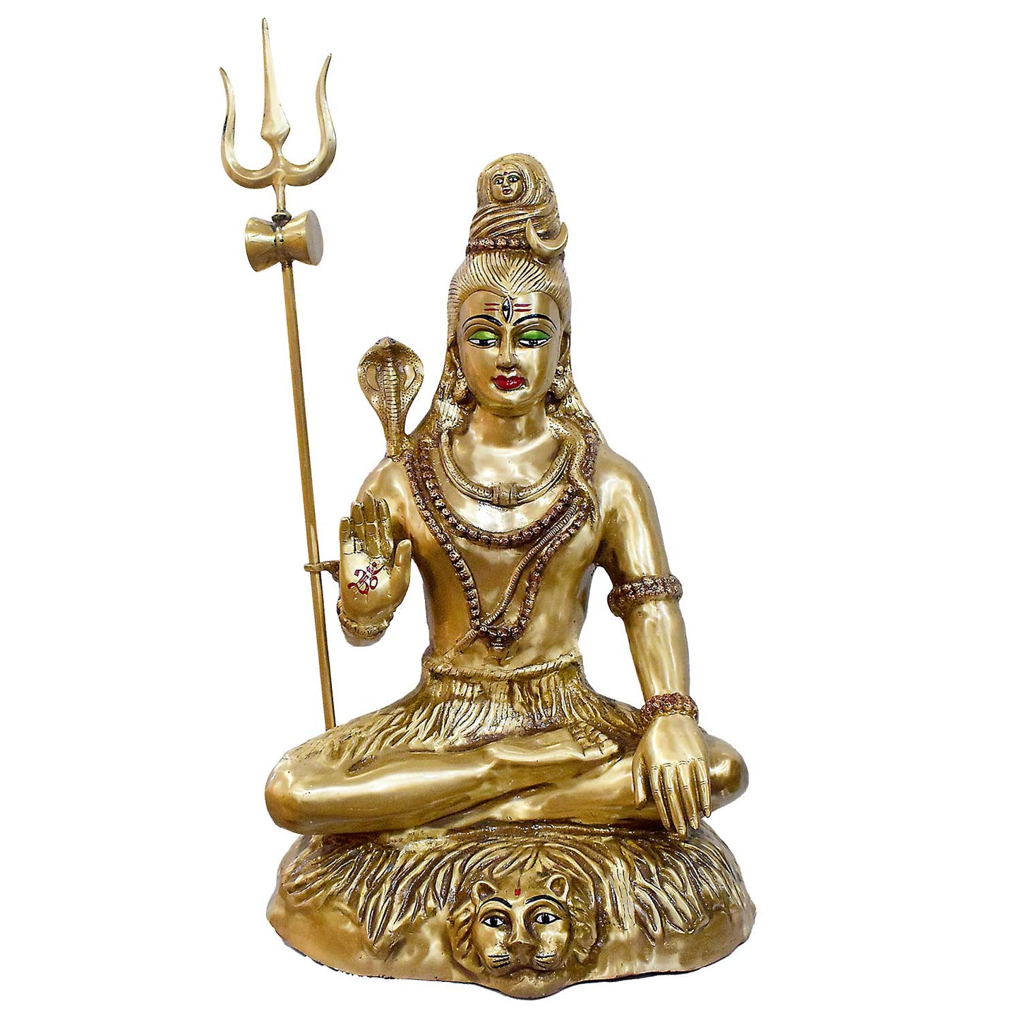 Brassaura® Brass Lord Shiva Seated Idol with Trishul | Height 31 Inches