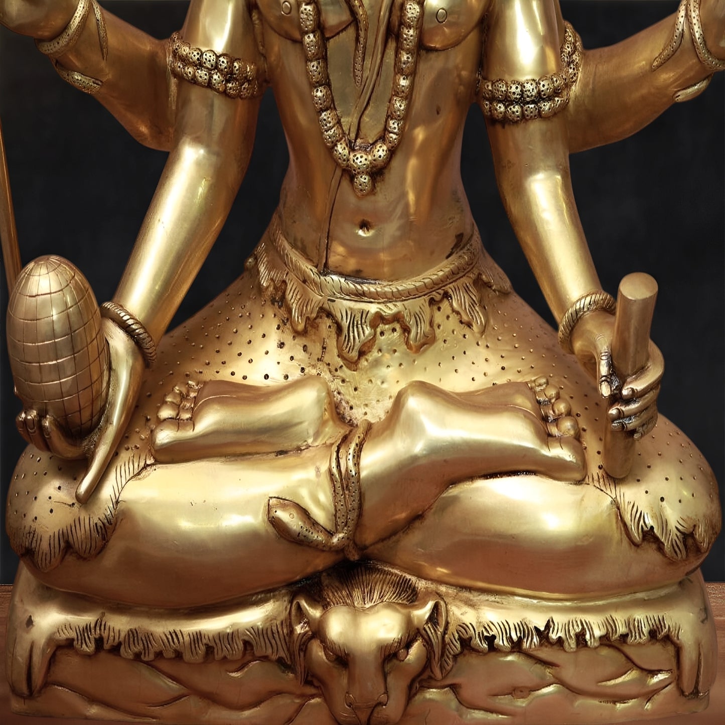 Brassaura™ Brass Lord Mrityunjaya Shiva Statue, Height 30 Inches | Temple & Home Décor