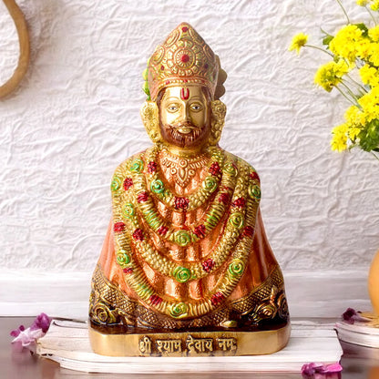 Brassaura® Brass Khatu Shyam Ji Idol | Height 10.6 Inches