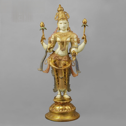 Brassaura™ Brass Lakshmi Statue | Height 40 Inches & Weight 32.430 kg