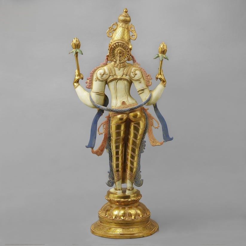 Brassaura™ Brass Lakshmi Statue | Height 40 Inches & Weight 32.430 kg