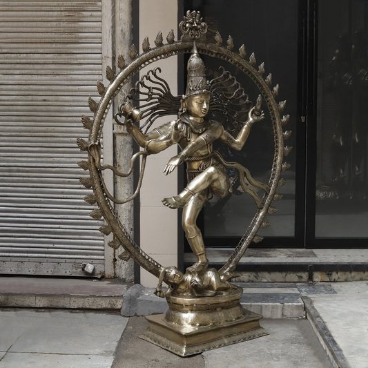 हस्तनिर्मित प्रतिमा पीतल नटराज मूर्ति 69 इंच