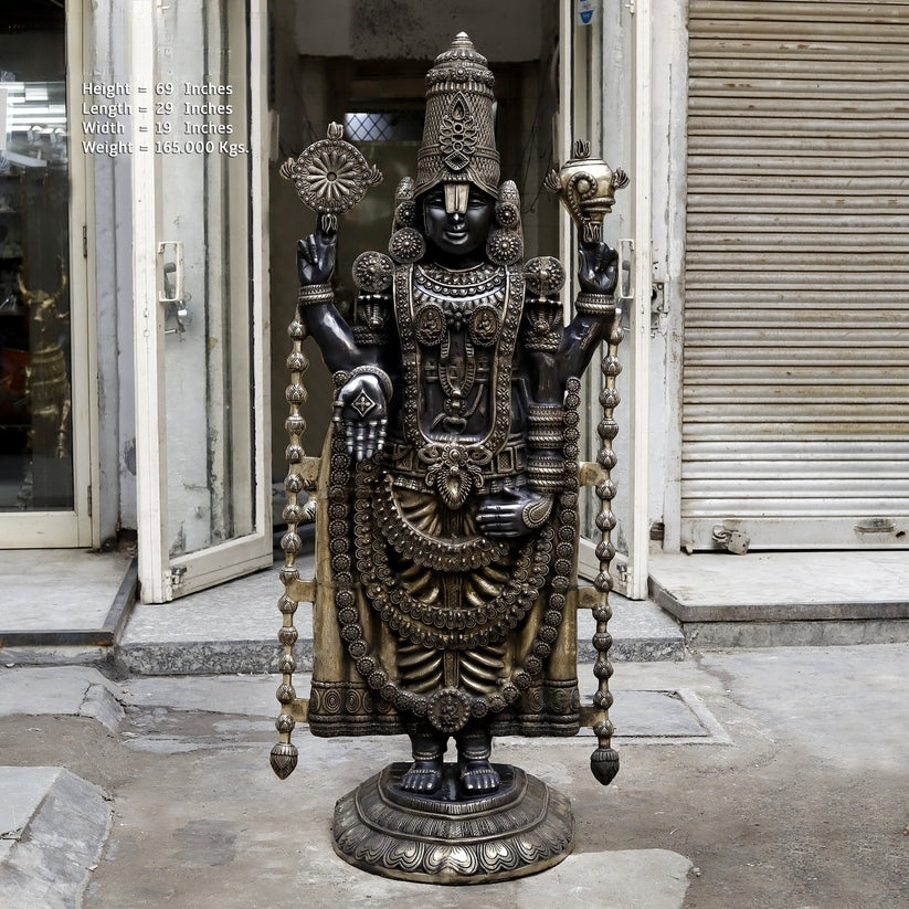 Brassaura® Handcrafted statue Brass Balaji Idol 69 inches
