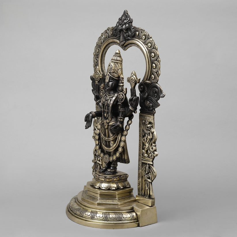 Handcrafted brass statue Balaji Statue with Gold and Black Finish 22 inches