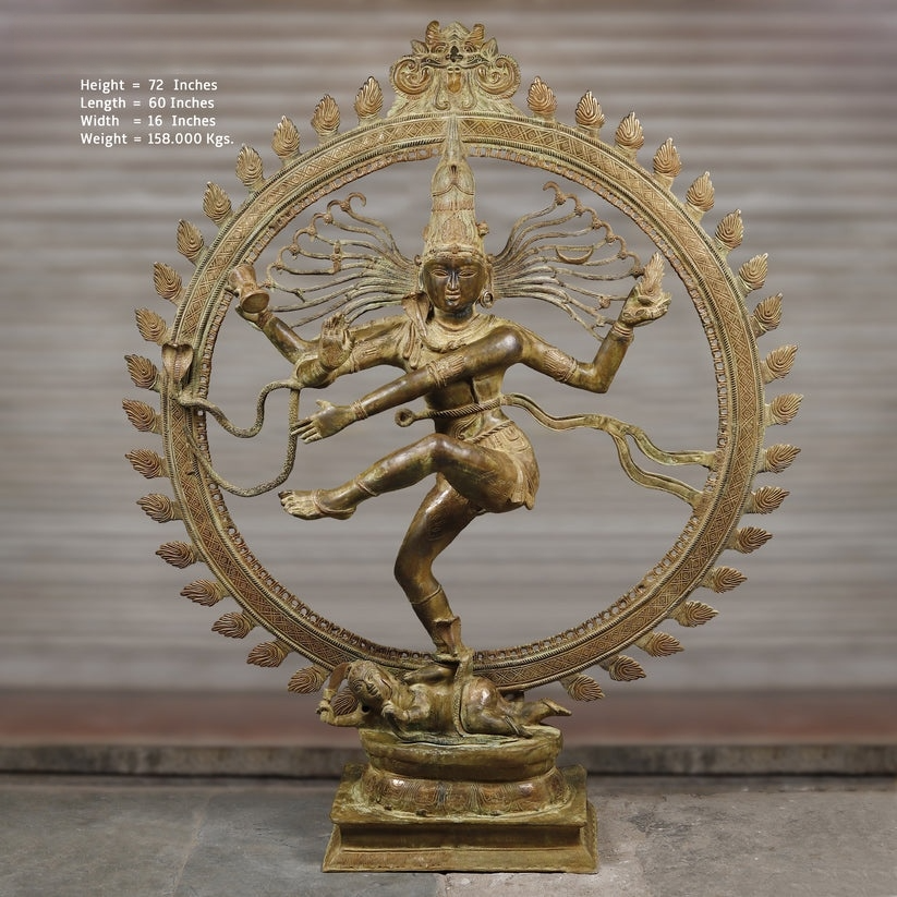 Brassaura™ Brass Natraj Statue | Height 72 Inches & Weight 158 kg