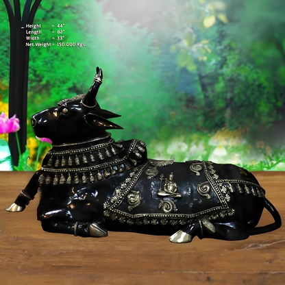 Brassaura™ Brass Big Nandi Statue | Height 44 Inches & Weight 150 kg
