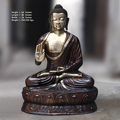 Brassaura™ Brass Big Buddha Statue | Height 64 Inches & Weight 250.000 kg
