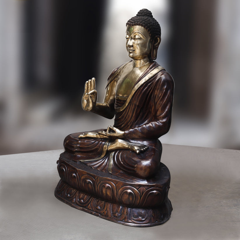 Brassaura™ Brass Big Buddha Statue | Height 64 Inches & Weight 250.000 kg