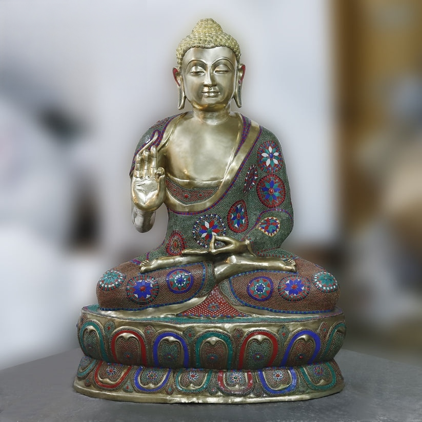 Brassaura™ Brass Big Buddha Statue | Height 65 Inches & Weight 255.000 kg