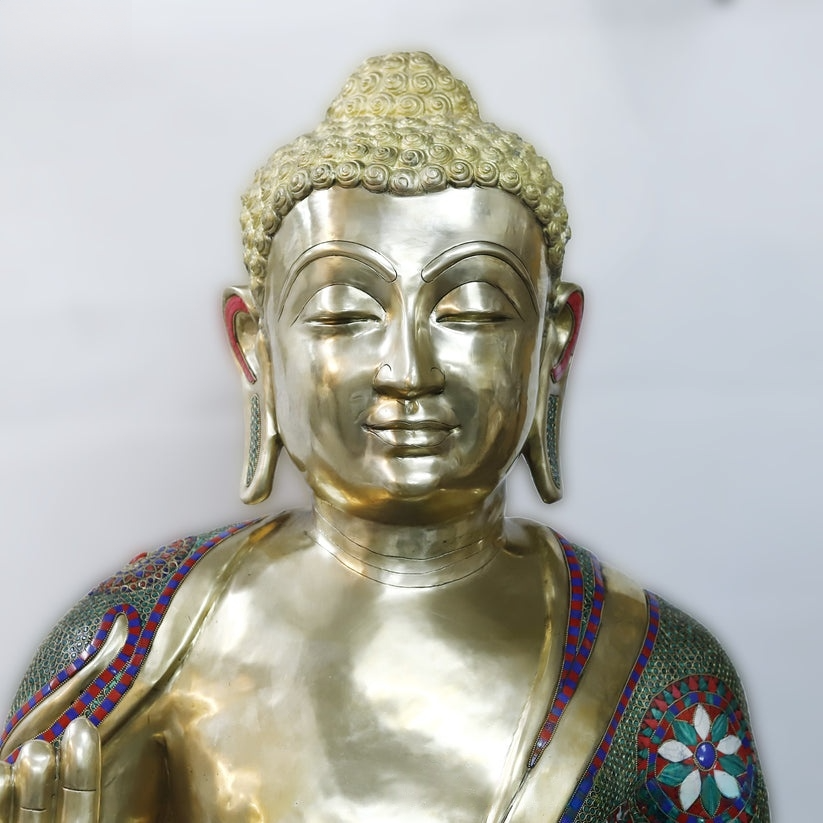 Brassaura™ Brass Big Buddha Statue | Height 65 Inches & Weight 255.000 kg