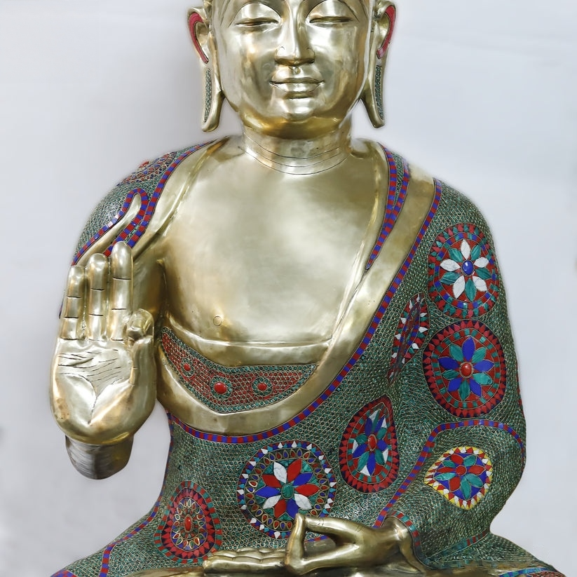 Brassaura™ Brass Big Buddha Statue | Height 65 Inches & Weight 255.000 kg