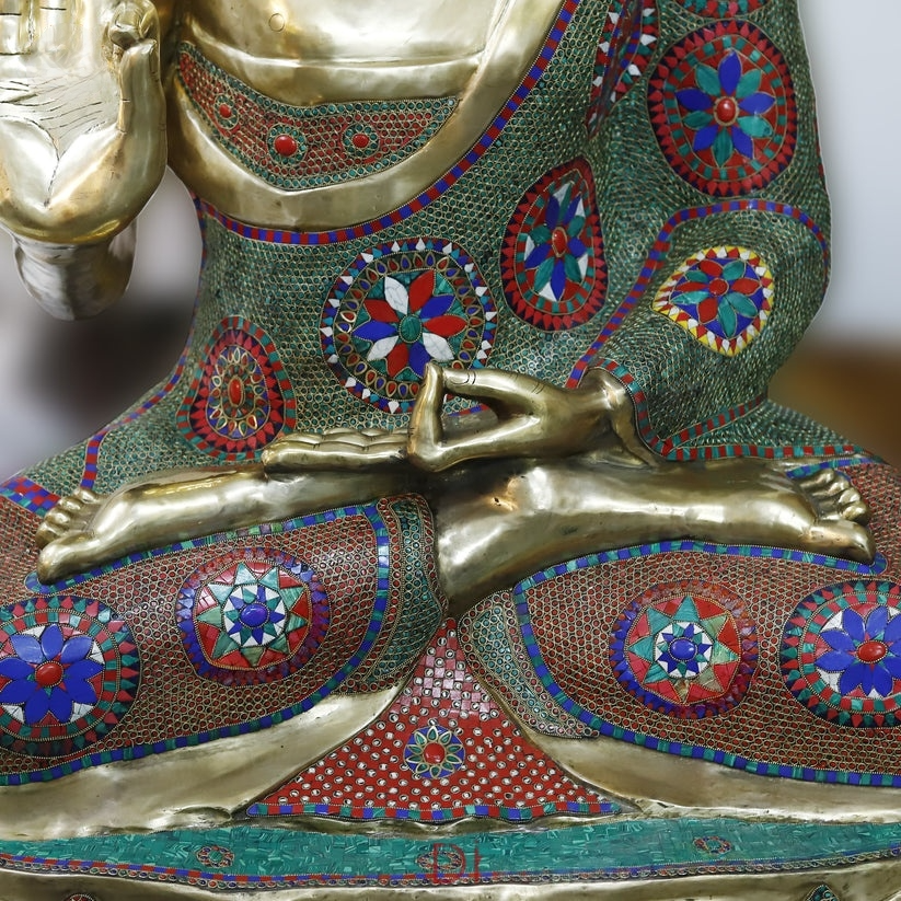 Brassaura™ Brass Big Buddha Statue | Height 65 Inches & Weight 255.000 kg