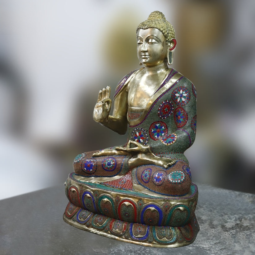 Brassaura™ Brass Big Buddha Statue | Height 65 Inches & Weight 255.000 kg