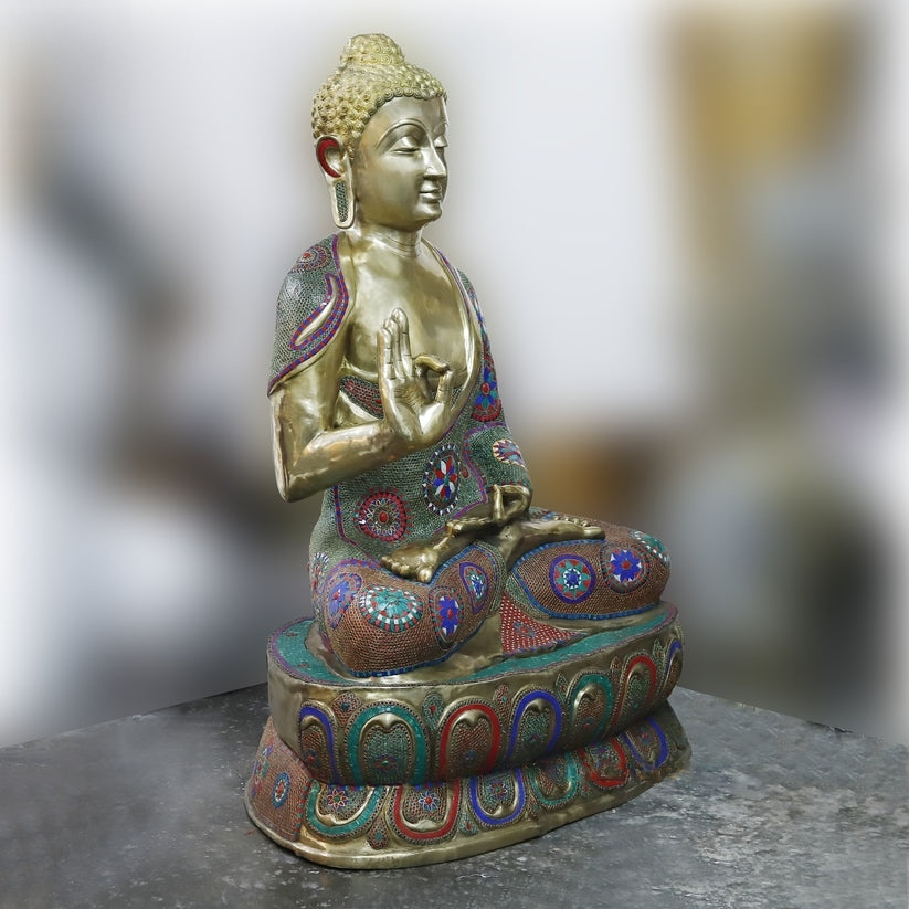 Brassaura™ Brass Big Buddha Statue | Height 65 Inches & Weight 255.000 kg