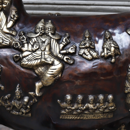 Brassaura™ Brass Big Cow Baby Statue | Height 50 Inches & Weight 172.800 kg