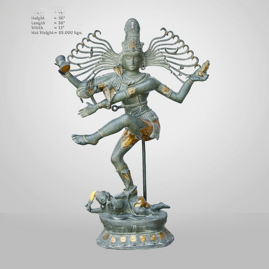 Brassaura™ Brass Big Natraja Statue | Height 58 Inches & Weight 85.000 kg