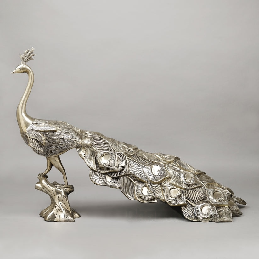 Brass Peacock, Fine Golden Finish, 25"