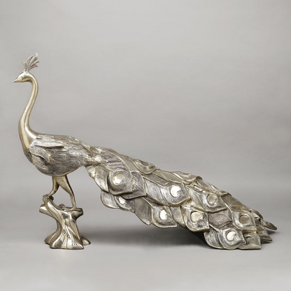 Brass Peacock, Fine Golden Finish, 25"