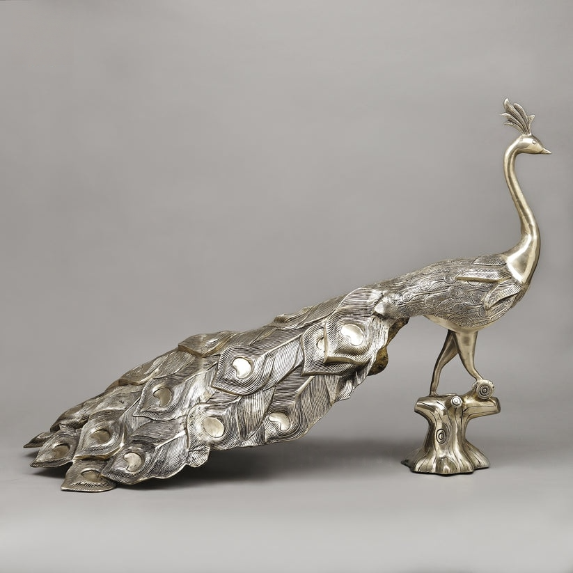 Brass Peacock, Fine Golden Finish, 25"
