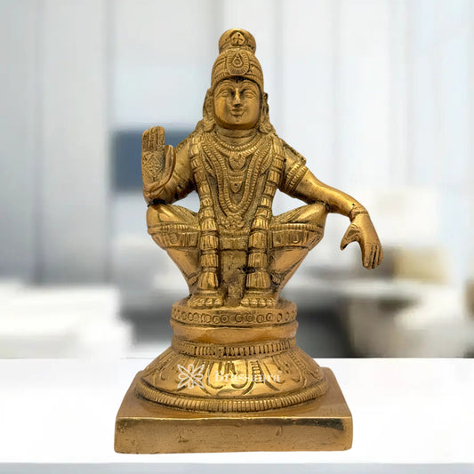 Brass Ayyappa Idol for Home and Decor Weight 1 Kg Height 13 cm