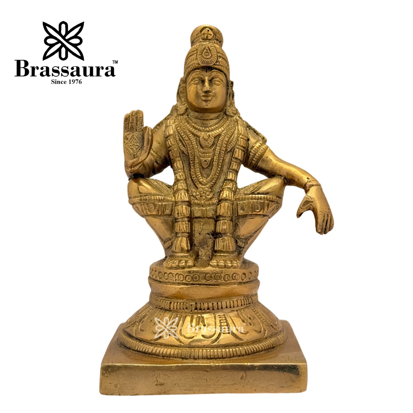 Brass Ayyappa Idol for Home and Decor Weight 1 Kg Height 13 cm