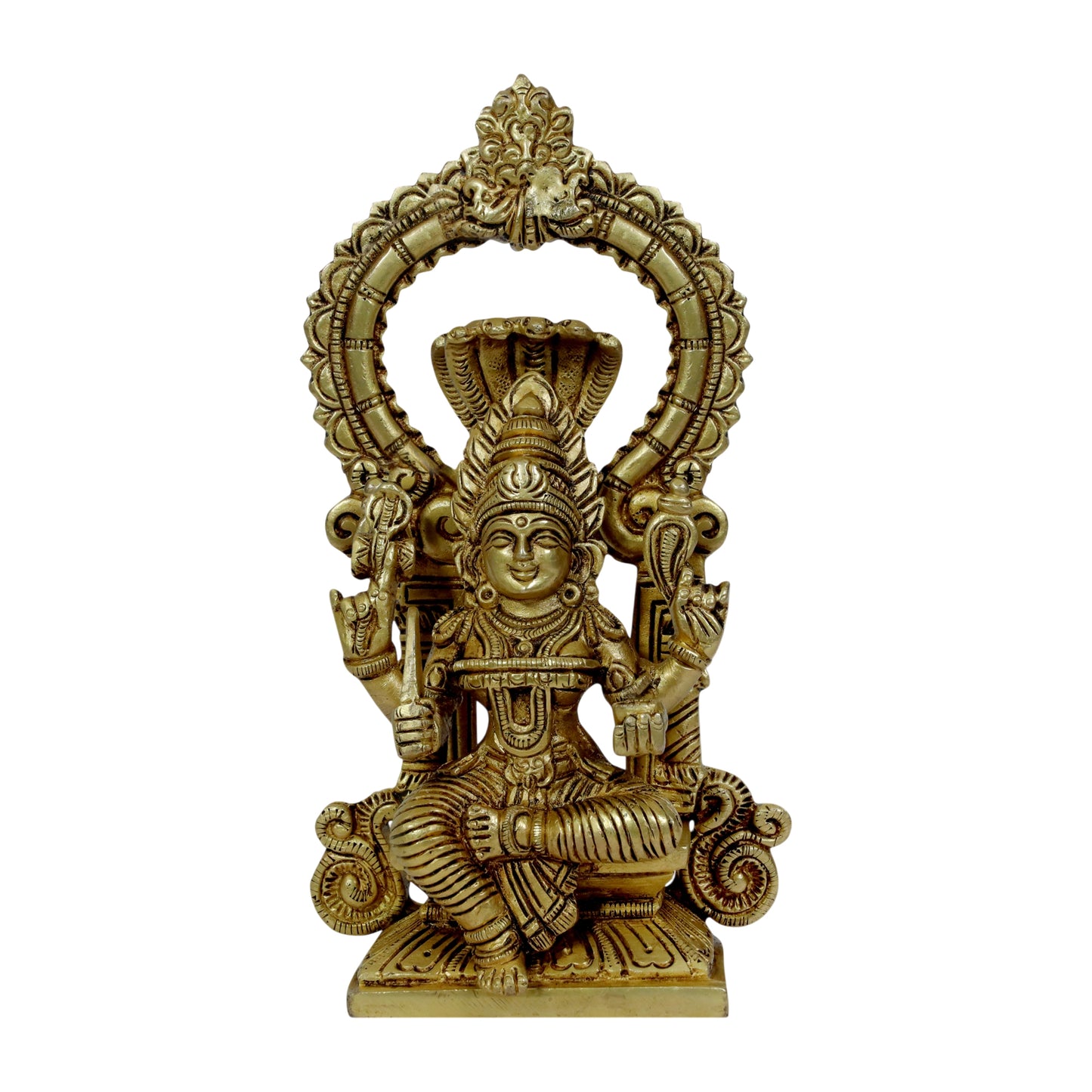 Brass Mariamman Devi Mariaai Goddess Maariamma Amman South Indian Goddess of Rain and Curing Diseases Weight 1.15 Kg Height 23 cm