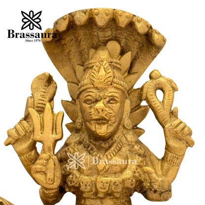 Brass Narasimha Idol for Home and Decor Weight 2.4 Kg Height 23 cm