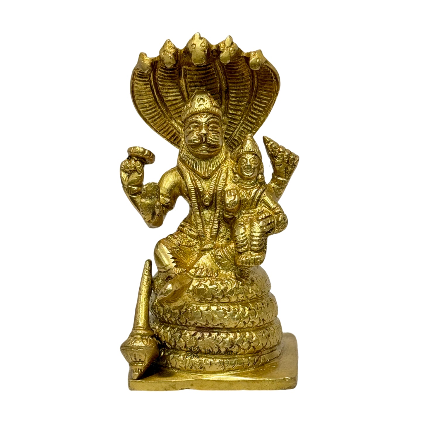 Brass Narasimha Murti for Home and Decor Pooja Room and Temple Height 15 cm and Weight .95 Kg