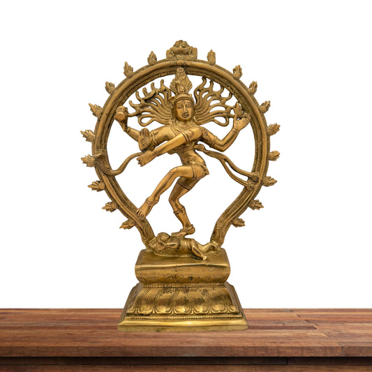 Brass Golden Finish Quality Dancing Natraj God Idols for Home and Decor Height 36 cm Weight 3.3 Kg