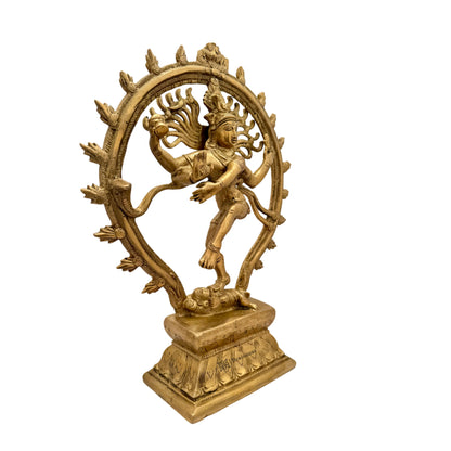 Brass Golden Finish Quality Dancing Natraj God Idols for Home and Decor Height 36 cm Weight 3.3 Kg