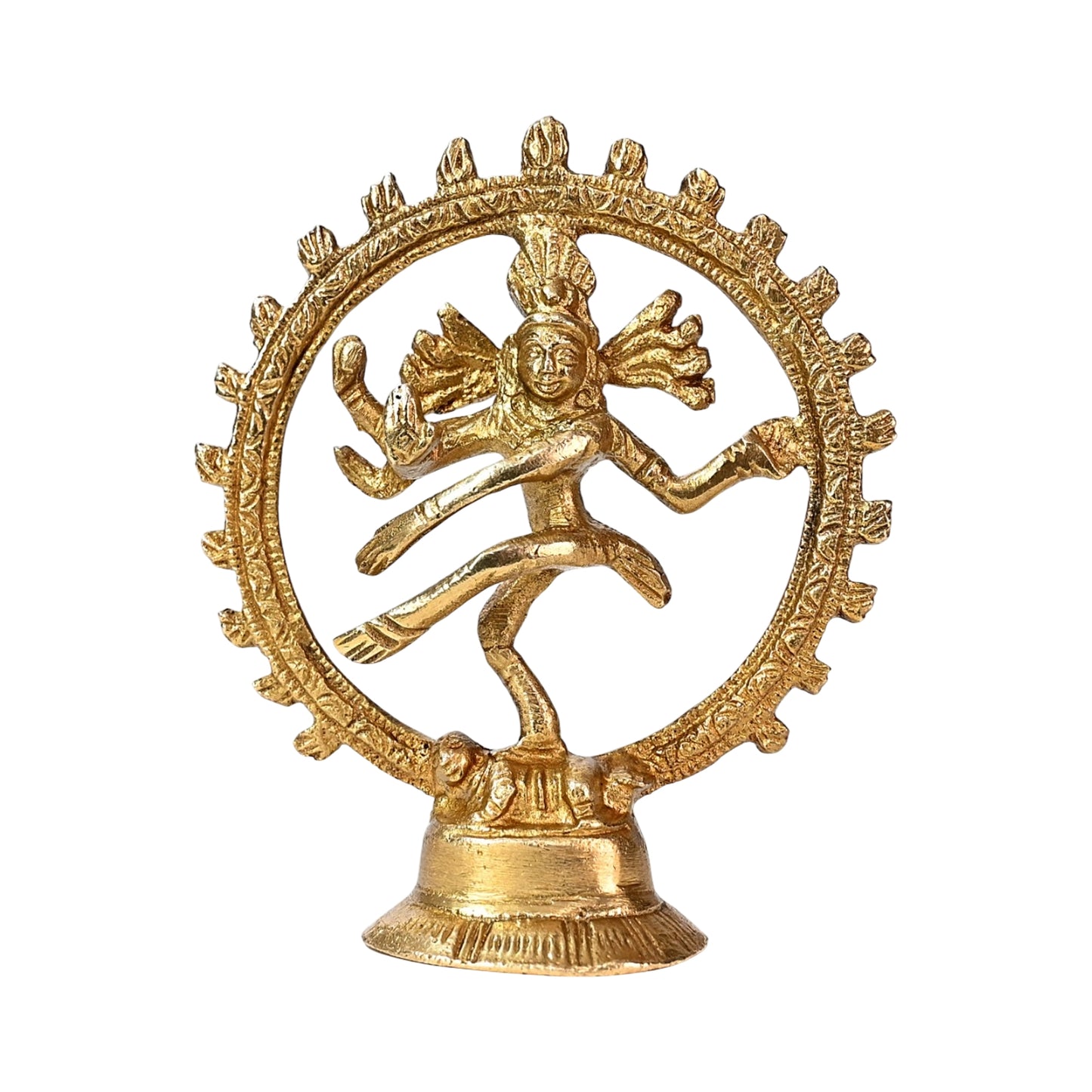 Brass Golden Finish Quality Dancing Natraj God Idols for Home and Decor Pooja Room and Diwali Navratri Festival Gifts Height 13 cm Weight 120 Gram