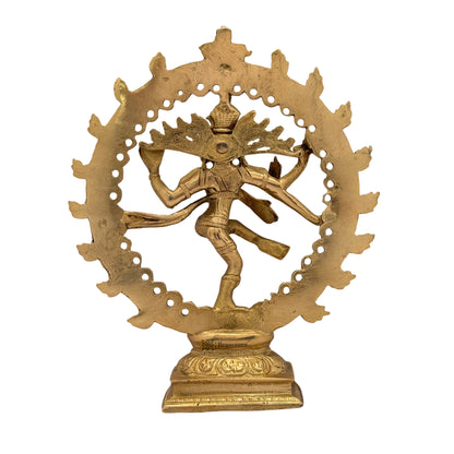 Brass Golden Finish Quality Dancing Natraj God Idols for Home and Decor Pooja Room Height 15 cm Weight 500 Gram