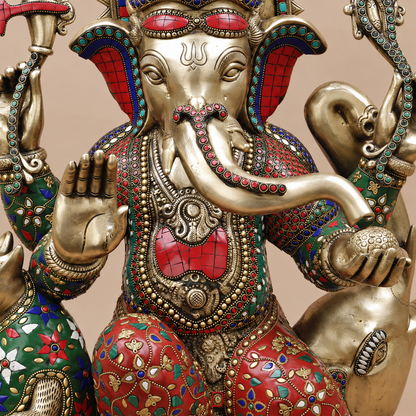 ब्रासोरा® वृंदावन वेणुगोपाल कृष्ण पीतल की प्रतिमा मोर के साथ | एंटीक नीला और सुनहरा रंग | ऊँचाई 20 इंच
