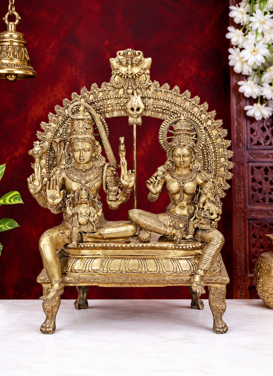 Brassaura® Brass Shiv Family Statue | Height 54 Inches & Weight 138 kg
