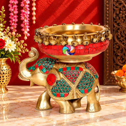 ब्रासोरा® वृंदावन वेणुगोपाल कृष्ण पीतल की प्रतिमा मोर के साथ | एंटीक नीला और सुनहरा रंग | ऊँचाई 20 इंच